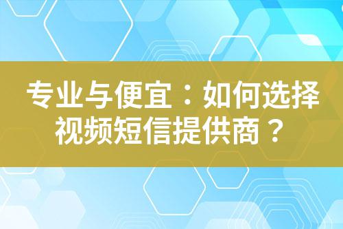 專業與便宜：如何選擇視頻短信提供商？