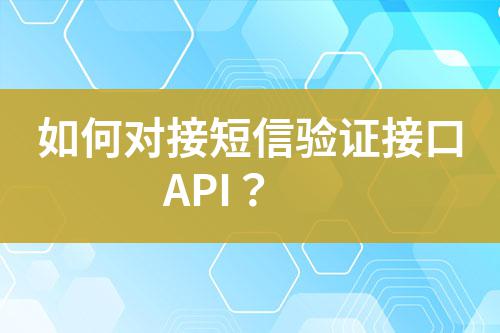 如何對(duì)接短信驗(yàn)證接口API？