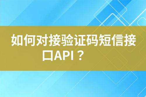 如何對接驗證碼短信接口API？