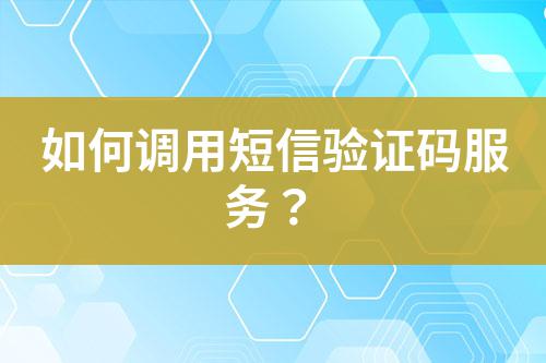如何調用短信驗證碼服務？