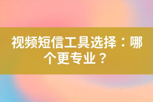 視頻短信工具選擇：哪個更專業？